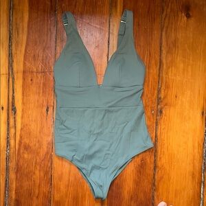 H&M Olive Ribbed Swimsuit